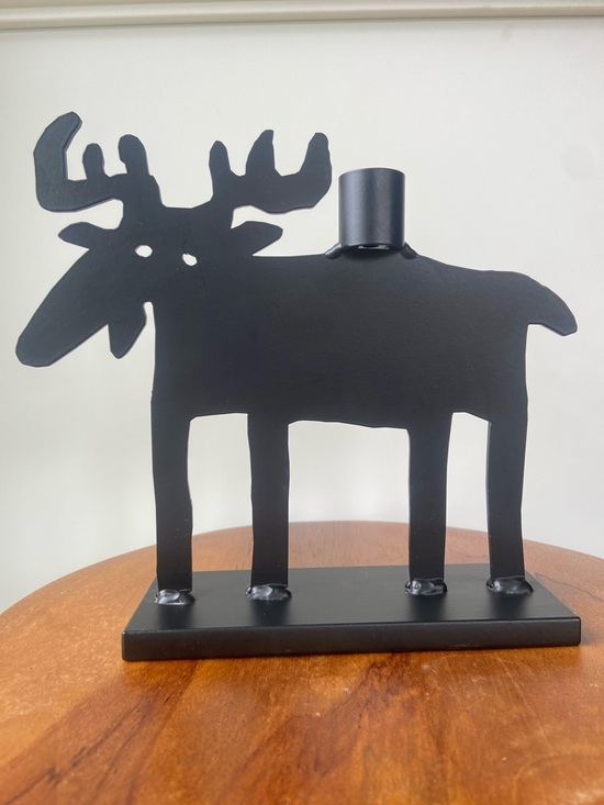 fjorn scandinavian Other - Black Moose Candle Holder